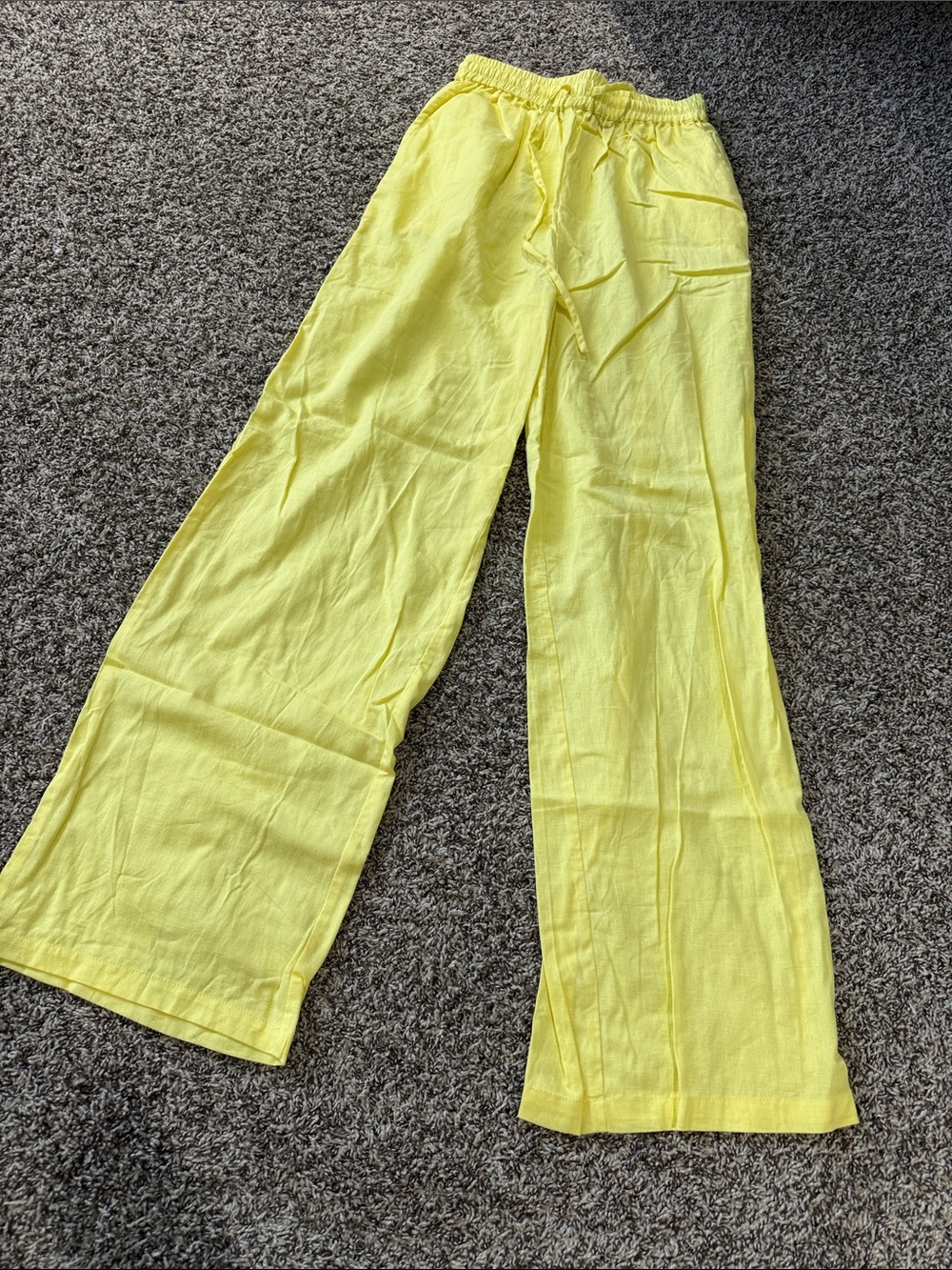 Pretty Little Thing yellow cover up pants